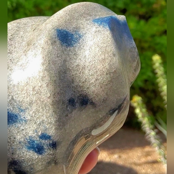 Authentic K2 (Azurite in Granite) Carved Flame from Pakistan - Picture 11 of 16